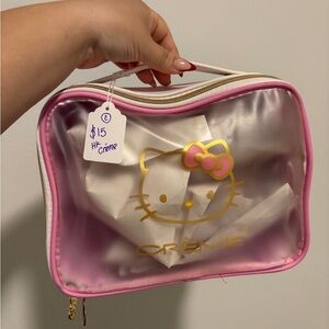 Crème Hello Kitty Pink Transparent Travel Cosmetic Bag
